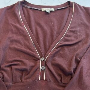 Burberry Brown knit top. Size Large.